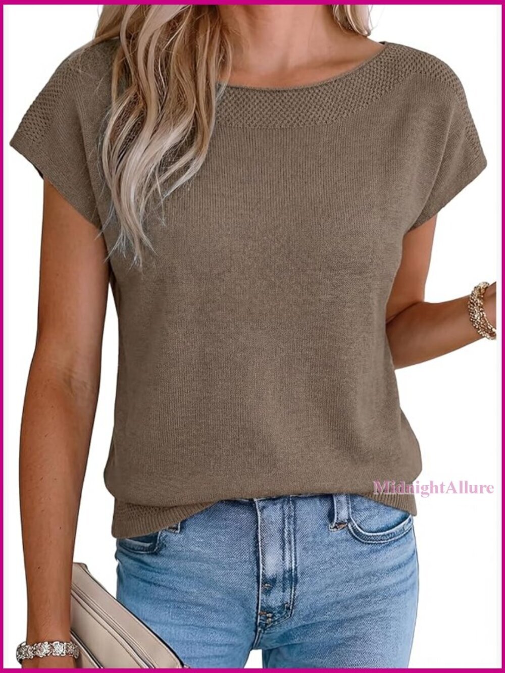 Cashmere Blend Cap Sleeve Hollow Out Sweater Vest Loose Knit Summer Top